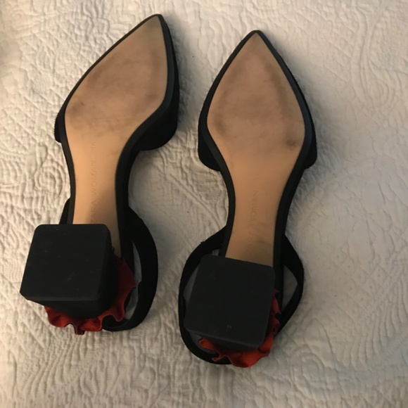 Zara heels, size 36, black with red accents and block 1 in 3/4 heel - Picture 3 of 6